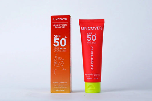Uncover Aloe Invisible Sunscreen (I am Protected) Lightweight SPF 50+ sunscreen –