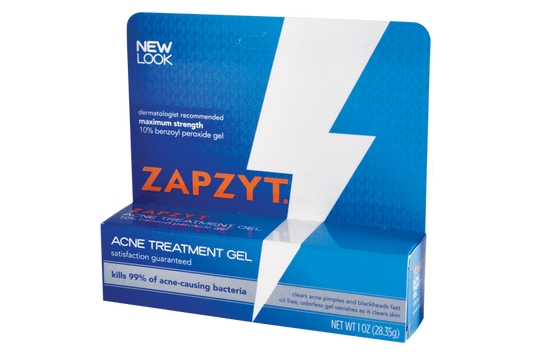 Zapzyt Maximum Strength 10% Benzoyl Peroxide Acne Treatment Gel