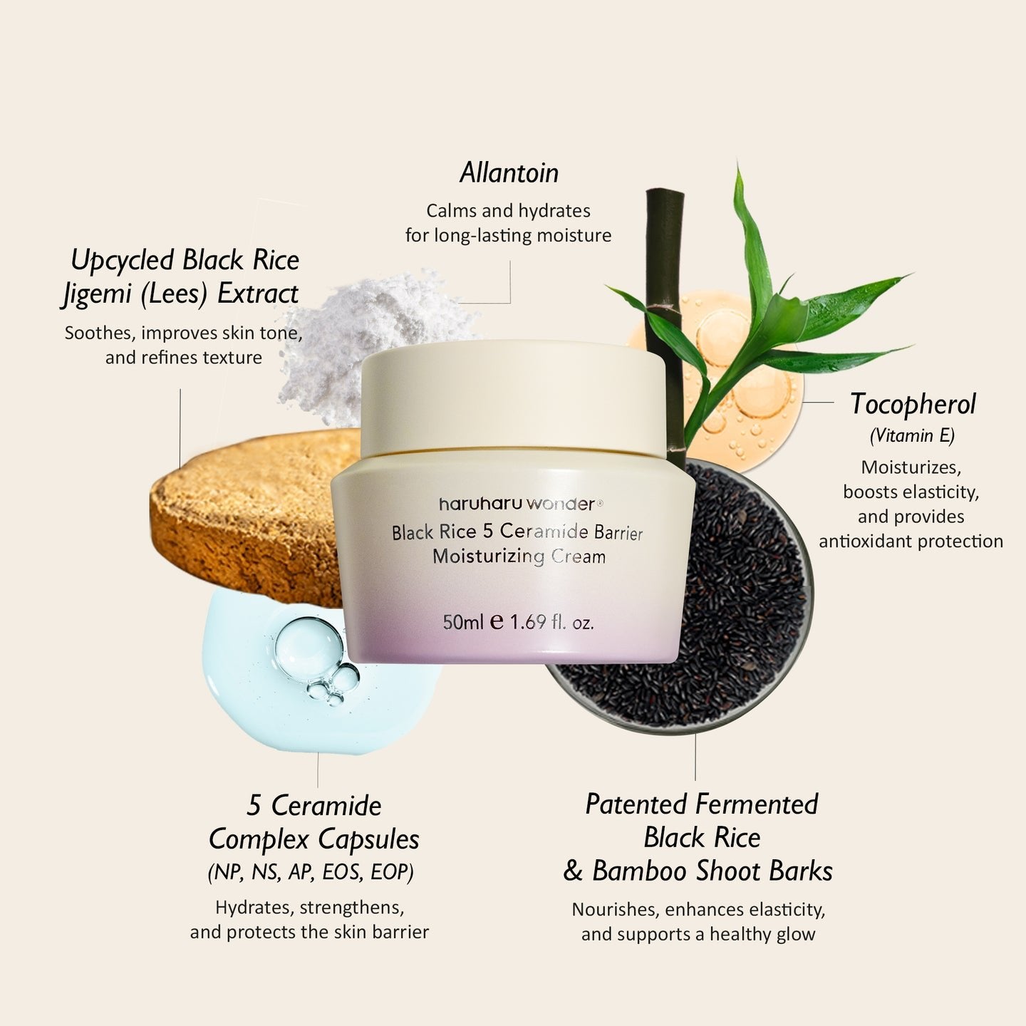 Haruharu Black Rice 5 Ceramide Barrier Moisturizing Cream 50ml