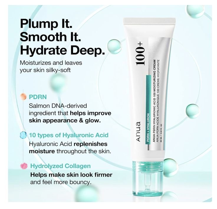 Anua PDRN Hyaluronic Acid 100 Moisturizing Cream