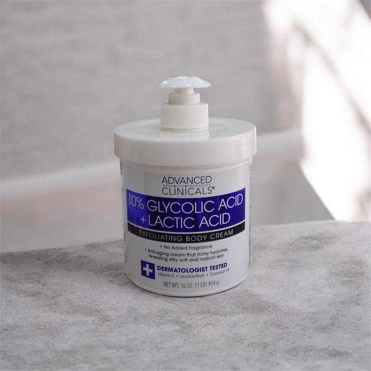 Advanced Clinicals 10% Glycolic + Lactic Acid Exfoliating Body Cream