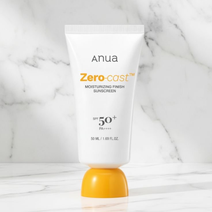 ANUA Zero-Cast Moisturizing Finish Sunscreen SPF50+ PA++++ 50ml