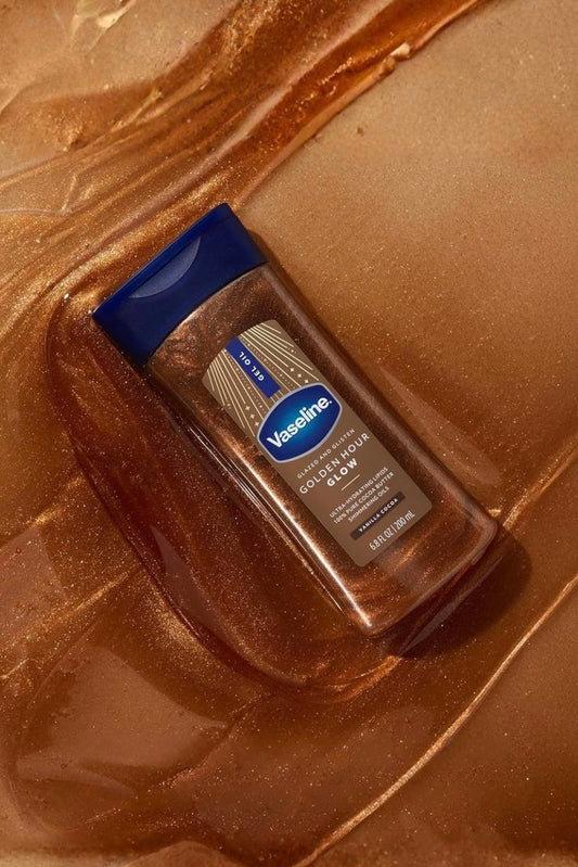 Vaseline Glazed & Glisten Golden Hour Glow Vanilla Body Gel Oil