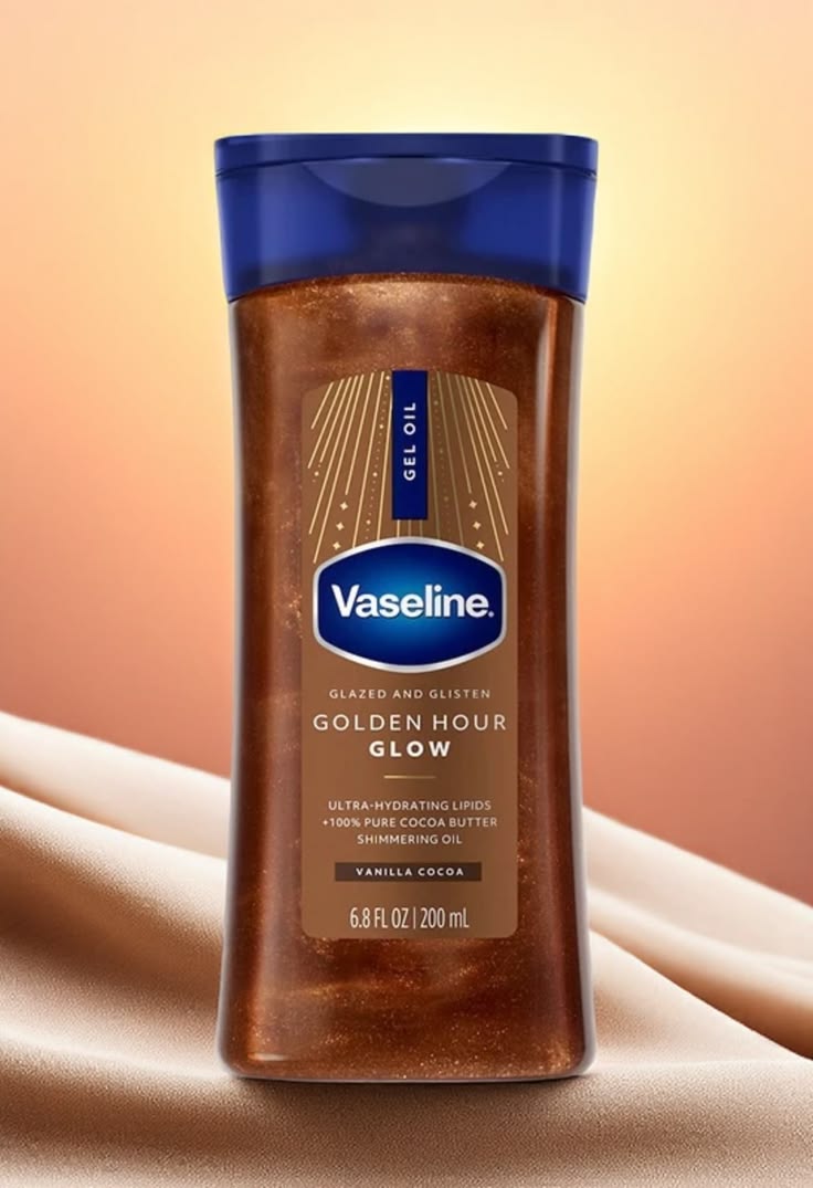 Vaseline Glazed & Glisten Golden Hour Glow Vanilla Body Gel Oil