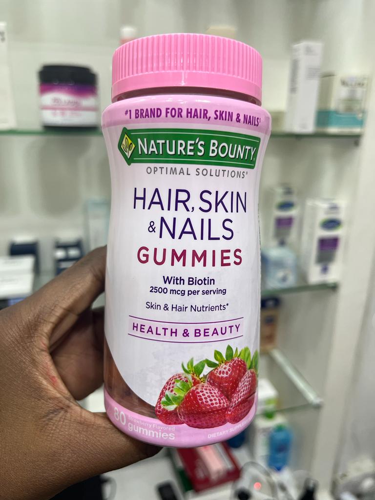 Nature’s Bounty Optimal Solutions Hair, Skin & Nails Gummies – Strawberry Flavour