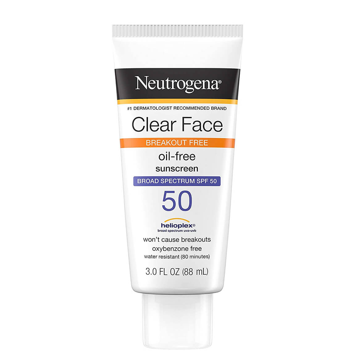 Neutrogena Clear Face Break-Out Free Liquid Lotion Sunscreen Broad Spectrum SPF 50 88g